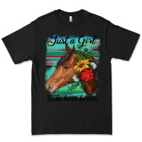 Black just a girl who loves horseshoe Premium Tee - RanaPortraitStore