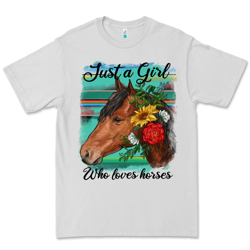 Just A Girl Who Loves Horseshoe Premium Tee by RanaPortraitStore | Teevron