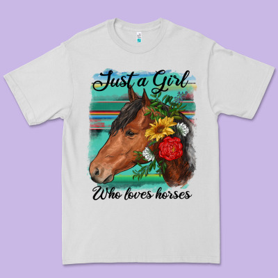 Just A Girl Who Loves Horseshoe Premium Tee Designed By Ranaportraitstore