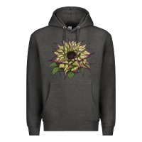 Charcoal Heather sun   fill purple sunflower Premium Hoodie - LillyAllenDesigns