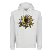 Dove Grey sun   fill purple sunflower Premium Hoodie - LillyAllenDesigns