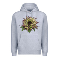 Heather Grey sun   fill purple sunflower Premium Hoodie - LillyAllenDesigns