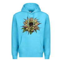 Ocean Blue sun   fill purple sunflower Premium Hoodie - LillyAllenDesigns