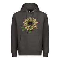 Smoke sun   fill purple sunflower Premium Hoodie - LillyAllenDesigns