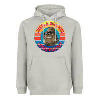 Moon Dust Retro Sunset Just A Girl Who Loves Bigfoot Heavyweight Hoodie - artisFamous