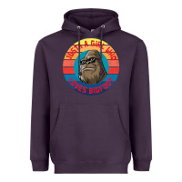 Plum Retro Sunset Just A Girl Who Loves Bigfoot Heavyweight Hoodie - artisFamous
