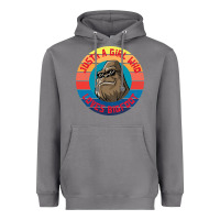 Storm Retro Sunset Just A Girl Who Loves Bigfoot Heavyweight Hoodie - artisFamous