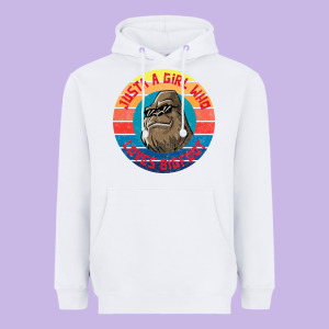 Retro Sunset Just A Girl Who Loves Bigfoot Heavyweight Hoodie Designed By Artisfamous