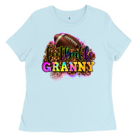 Baby Blue football granny Ladies Tee - OliviaCreatesArt