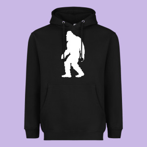 Bigfoot Walking Silhouette Heavyweight Hoodie Designed By Artisfamous