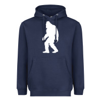 Navy bigfoot walking silhouette Heavyweight Hoodie - artisFamous