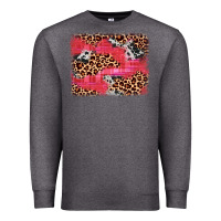 Charcoal Heather valentine's day cowhide leopard background Premium Sweatshirt - JahusDesignShop
