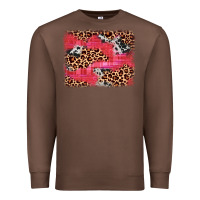 Chestnut valentine's day cowhide leopard background Premium Sweatshirt - JahusDesignShop