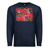 Navy valentine's day cowhide leopard background Premium Sweatshirt - JahusDesignShop