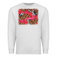 Oatmeal Heather valentine's day cowhide leopard background Premium Sweatshirt - JahusDesignShop