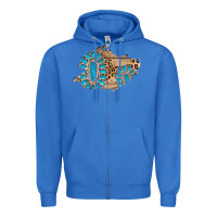 True Royal gemstone wood leopard patch Zipper Hoodie - AdoDesignShop