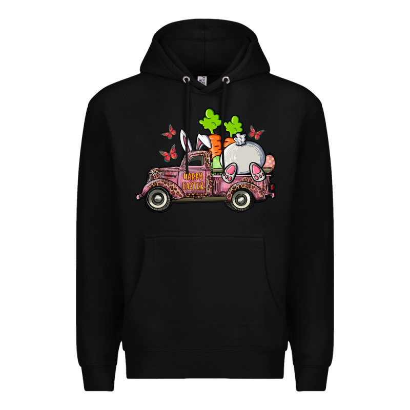Happy Easter Pink Truck With Bunny Premium Hoodie by RanaPortraitStore | Teevron