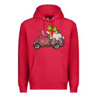 Cardinal happy easter pink truck with bunny Premium Hoodie - RanaPortraitStore