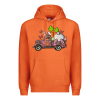 Carrot happy easter pink truck with bunny Premium Hoodie - RanaPortraitStore