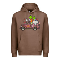 Chestnut happy easter pink truck with bunny Premium Hoodie - RanaPortraitStore