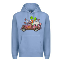 Colony Blue happy easter pink truck with bunny Premium Hoodie - RanaPortraitStore