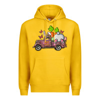 Lemon happy easter pink truck with bunny Premium Hoodie - RanaPortraitStore