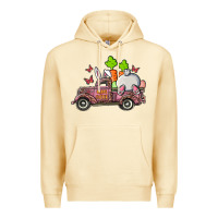 Pina Colada happy easter pink truck with bunny Premium Hoodie - RanaPortraitStore