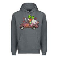 Rock happy easter pink truck with bunny Premium Hoodie - RanaPortraitStore