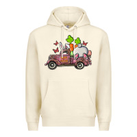Sandshell happy easter pink truck with bunny Premium Hoodie - RanaPortraitStore