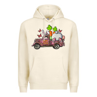 Tofu happy easter pink truck with bunny Premium Hoodie - RanaPortraitStore