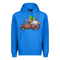 True Royal happy easter pink truck with bunny Premium Hoodie - RanaPortraitStore