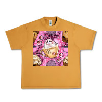 Peanut Butter cat coffee cups and paw with leopard and glitter seamless pattern bbs Urban Heavy Tee - BundleAndBundleShop