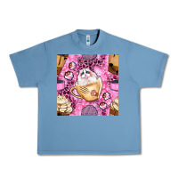 Pebble Blue cat coffee cups and paw with leopard and glitter seamless pattern bbs Urban Heavy Tee - BundleAndBundleShop