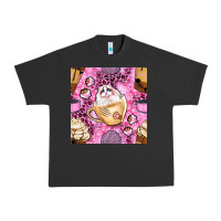 Pigment Black cat coffee cups and paw with leopard and glitter seamless pattern bbs Urban Heavy Tee - BundleAndBundleShop