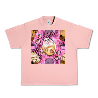 Salmon cat coffee cups and paw with leopard and glitter seamless pattern bbs Urban Heavy Tee - BundleAndBundleShop
