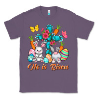 Lavender He is risen with Cross Easter Day Classic Tee - HowdyJamesFarm