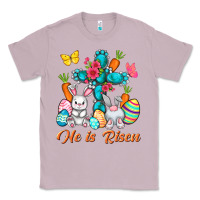 Lilac He is risen with Cross Easter Day Classic Tee - HowdyJamesFarm
