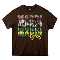 Chocolate Brown cowhide mardi gras Heavy Core Tee - CowGirlArtShop