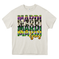 Cream cowhide mardi gras Heavy Core Tee - CowGirlArtShop