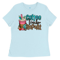 Baby Blue coffee teach repeat Ladies Tee - OliviaCreatesArt