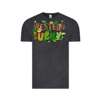 Vintage Black western lucky St. Patricks Day Vintage Tee - FaDigitalArtStudio