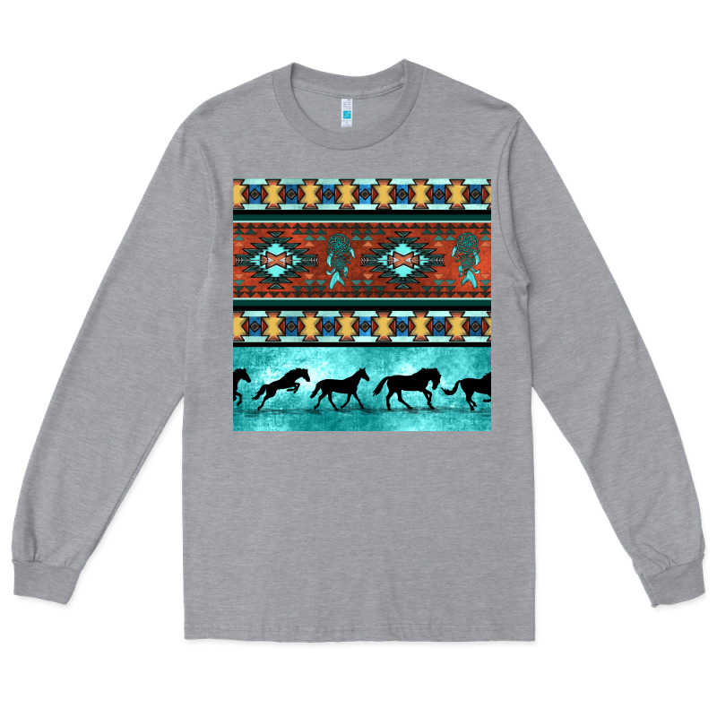Native American Aztec Seamless Pattern Long Sleeve Tee by BundleAndBundleShop | Teevron