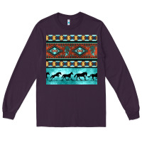Plum native american aztec seamless pattern Long Sleeve Tee - BundleAndBundleShop