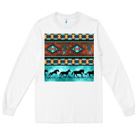 White native american aztec seamless pattern Long Sleeve Tee - BundleAndBundleShop