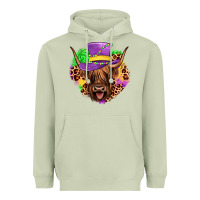 Matcha highland cow mardi gras Heavyweight Hoodie - JahusDesignShop