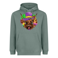 Sage highland cow mardi gras Heavyweight Hoodie - JahusDesignShop