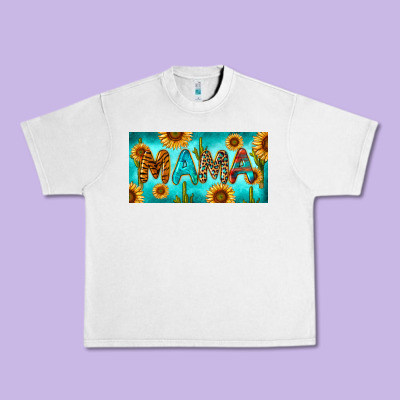 Western Mama With Sunflowers And Cactus Urban Heavy Tee Designed By Ranaportraitstore