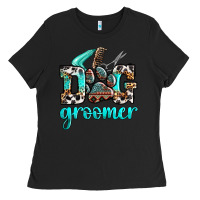Black western dog groomer Ladies Tee - OliviaCreatesArt