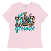 Bubblegum Pink western dog groomer Ladies Tee - OliviaCreatesArt
