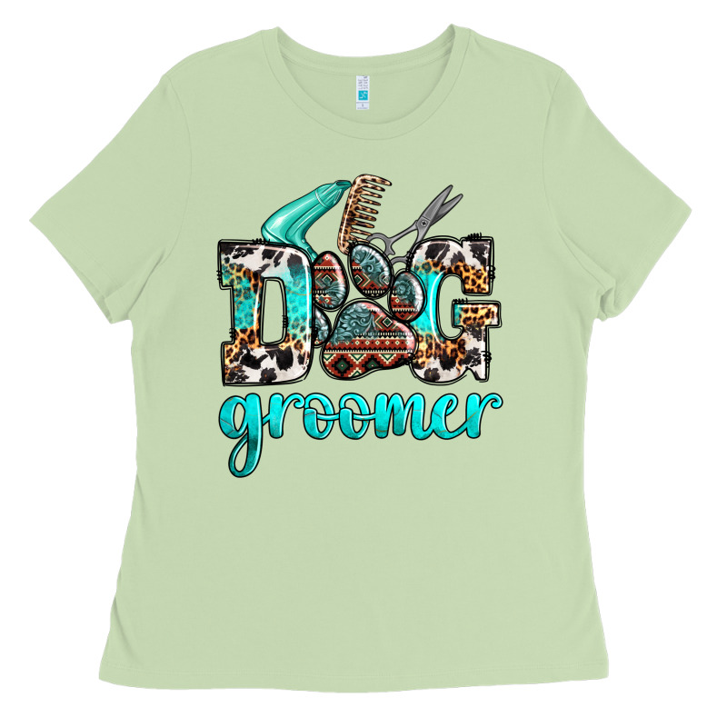 Western Dog Groomer Ladies Tee by OliviaCreatesArt | Teevron
